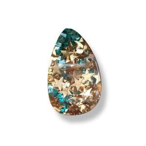 Star confetti acrylic glitter clip on earrings